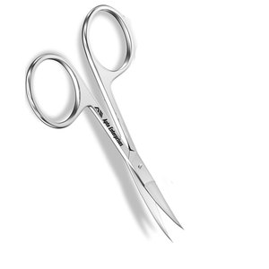 Professional Stainless Steel Eyebrow & Grooming Scissors Silver Curved Small Precision Scissors for Men & Women, Safe - Product Image 2