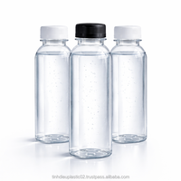 Bouteille en plastique PET carrée de 500 ml CT500-32.5 avec bouchon à vis de 38 mm pour l'emballage de boissons, OEM, expédition mondiale disponible depuis le Vietnam