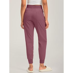 2025 pantalones de chándal Rosa ligeros para mujer, bolsillos con cremallera, entrenamiento informal, ropa atlética para correr, ropa de gimnasia - Product Image 5
