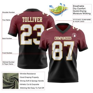 Fabricante de Camisetas de Fútbol Americano, Logotipo Personalizado, Uniforme de Equipo, Malla de Poliéster Transpirable, Alto Rendimiento, OEM, ODM - Product Image 2