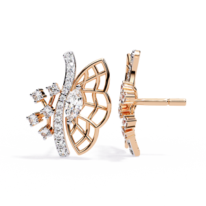 Pendientes de diamantes cultivados en laboratorio DEF VS con forma de mariposa, tachuelas de oro macizo de 18 quilates, joyería fina elegante para mujer, proveedor mayorista - Product Image 6