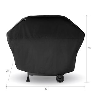 Heavy Duty Waterproof <b>BBQ</b> Grill Cover for 3-4 Burner Gas Grills Fits up to 62 Inch Wide XL Size 600D Polyester Black - Product Image 6