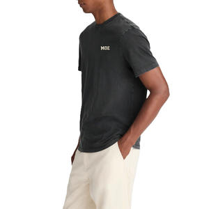 Camiseta de Hombre de Algodón Lavado Estilo Vintage con Logotipo Minimalista en el Pecho, Camiseta Urbana Transpirable de Manga Corta, Etiqueta Privada OEM - Product Image 4