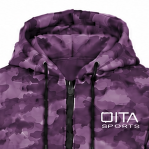 Ensemble de survêtement camouflage violet unisexe avec sweat à capuche zippé et pantalon de jogging – Tenue de sport décontractée et athlétique personnalisée - Product Image 6