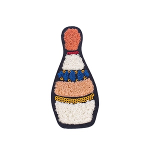 Custom Wine Bottle Chenille Patch Embroidered <b>Sequin</b> Applique Badge for <b>Jackets</b> Hoodies Garments and Accessories - Product Image 1