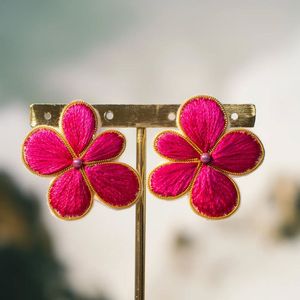 Gorgeous Embroidered Beaded <b>Earrings</b> with Colorful Handmade Patterns and Stylish Traditional Craftsmanship for Women - Product Image 6