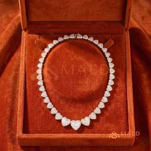 Rose Gold Heart Moissanite Tennis Necklace Collar Corazon Luxury Jewelry Cadena Para Men And Women <b>Gift</b> - Product Image 6