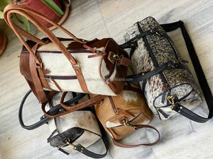 Nueva bolsa de equipaje de cuero de piel de vaca occidental, gran oferta, bolsa de viaje Unisex hecha a mano, bolsas de lona de piel oculta para el pelo de gran tamaño - Product Image 5