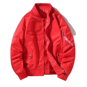 Custom Logo Casual Streetwear Windproof Men's Bomber Jacket Polyester/Nylon Varsity Style Zipper Men's Jacket - Product Image 5
