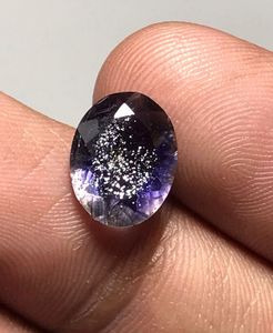 Iolite bleue naturelle brillante, pierre de soleil, taille ovale. - Product Image 3