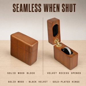 Custom Premium Solid Wood <b>Ring</b> <b>Box</b> with Velvet Interior – Luxury Jewelry <b>Gift</b> Packaging. - Product Image 3
