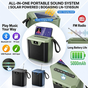 Haut-parleur solaire LN-1316SUN avec antenne télescopique, radio FM, audio puissant 10W, support de téléphone, enceinte – Vente en gros - Product Image 3