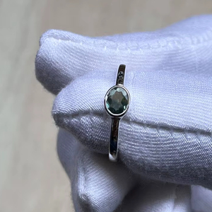 Anillo de Zafiro Teal Natural Facetado, Chapado en Rodio, Plata de Ley 92.5, Anillo de Lujo para Boda o Fiesta - Product Image 1