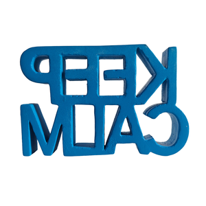 Décoration de table créative en bois d'ingénierie peint en bleu, pièce décorative élégante pour le bureau, idéale comme cadeau ou pour la décoration du salon - Product Image 5