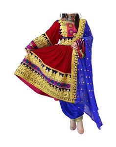 Vestido bordado a mano Afghani, ropa tradicional de Pashtun Afghani, Color rojo, cultura afgana, hecho a mano - Product Image 6