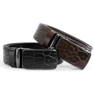 Cinturón de Cuero Genuino para Hombre con Hebilla Cuadrada de Aleación, Estilo Casual y de Negocios, de Alta Gama, Automático, Sencillo y Duradero - Product Image 3