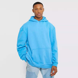 High Quality Custom Oversized Heavyweight Cotton Fleece Men's <b>Hoodie</b> <b>Plain</b> Blank Streetwear Unisex Loose Fit Pullover Sweatshirt - Product Image 2