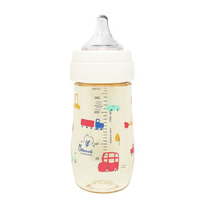 Biberón con diseño de coche Bobdog, 270 ml, color blanco crema, anticólicos, sin BPA, cuello ancho, fácil agarre, tapa de fácil apertura, marcas claras - Product Image 2