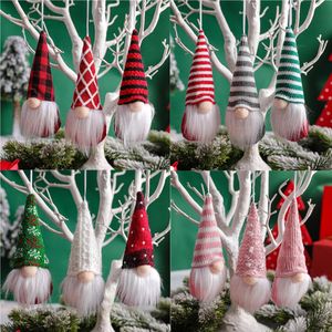 12 pezzi gnomi natalizi appesi ornamenti Tomte gnomo peluche decorativo senza volto natale albero decorazioni per parete di casa tavolo Santa Elf - Product Image 1
