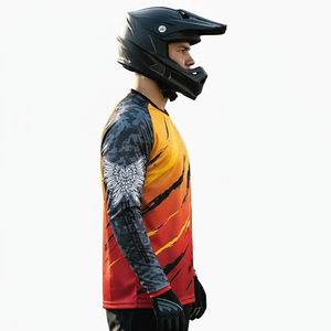 Maillot de cyclisme d'hiver à manches longues pour homme, respirant, séchage rapide, vente en gros, pour motocross, descente, tout-terrain, VTT - Product Image 3