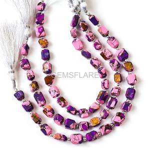 Cuentas facetadas de turquesa Mohave morada y rosa de 5x7-6x8MM, cuentas de cobre turquesa pulidas al por mayor para la fabricación de joyas. - Product Image 3
