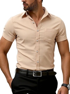 Chemise décontractée d'été pour homme, manches courtes, unie, respirante, écologique, 100% coton, qualité supérieure, prix abordable, design personnalisé - Product Image 3