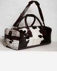 Sac de voyage week-end en cuir de vachette fait main avec poils, grande capacité, durable, style vintage LHODB-0145 - Product Image 3