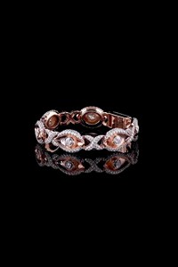 Round Cut Moissanite Diamond Iced Out Hip Hop Eye <b>Bracelet</b> In Rose Tone 925 <b>Silver</b> <b>Adjustable</b> <b>Bracelet</b> For Party Wear Fashion - Product Image 4