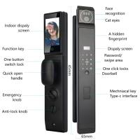 Interphone vidéo en temps réel 3D face automatique Cerradura inteligente Usmart Go Wifi App Digital Fingerprint Smart Door Lock