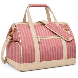 Modern Luxury Fashion Lightweight Duffel Bag Travel Gym Sports Polyester PU Leather Trim Large Capacity Waterproof - Product Image 2