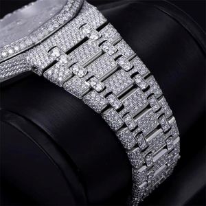 Custom Pass Water Resistant Business Luxury <b>Iced</b> <b>Out</b> Hip Hop VVS D Color Moissanite Analog Glass Dial Men's <b>Watch</b> - Product Image 3