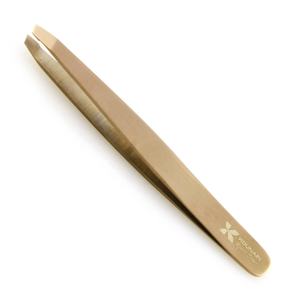 Kounain-Pince à épiler les sourcils à revêtement plasma doré, pointe inclinée, pince à épiler beauté maquillage en acier inoxydable pour femmes, prise en main parfaite - Product Image 3