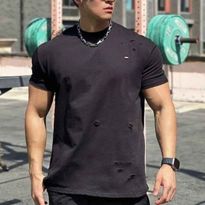 T-shirt en coton 100% personnalisé pour homme, grande taille, coupe ample, t-shirt tricoté pour hommes corpulents avec impression de logo - Product Image 4