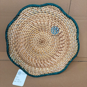 Meilleures ventes : Set de table rond en rotin tressé, forme irrégulière festonnée, tissé à la main, naturel, écologique, pour la décoration de table à manger, vente en gros - Product Image 2