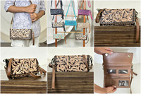 Nouvel Arrivage 2026 – Sac Mini Bandoulière en Cuir Véritable de Vache avec Motifs Floraux et Sangle Réglable pour Femme – Vente en Gros