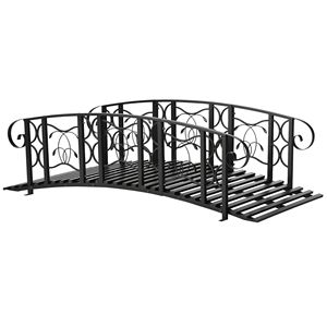Ponte da Giardino in Metallo a 6 Archi con Ringhiere di Sicurezza e Motivi a Vite, Capacità 660 Libbre Ornamento con capacità di carico elevata e facile montaggio - Product Image 1