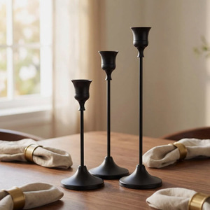 Gold Vintage Metal Taper Candle Holders Wedding Party Events Home Decorations <b>Candlestick</b> Holders <b>Brass</b> <b>Candlestick</b> Holder - Product Image 6