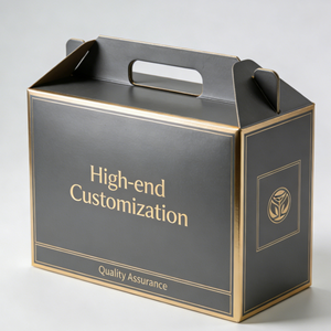 Custom Premium Gable <b>Gift</b> <b>Box</b> with Handle, Corrugated Cardboard, Logo Embossing & UV Coating - Product Image 5
