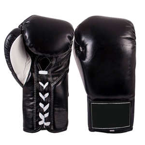 Low Price Premium <b>Black</b> Leather Boxing <b>Gloves</b> Custom Logo Printing Professional Fight Training <b>Lace</b> Up Boxing <b>Gloves</b> CP-BG-33 - Product Image 1