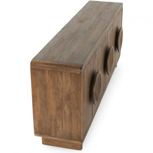 Midcentury Modern Solid Wood Living Room Cabinet 3 Doors 3 Shelves <b>Storage</b> <b>Sideboard</b> Furniture for Apartment and Hotel Use - Product Image 4