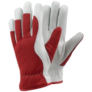 Guantes de Trabajo de Cuero Granulado de Vaca, Puntas de los Dedos Texturizadas en Azul y Blanco, Antideslizantes, con Muñequera Elástica, Guantes de Seguridad de Uso General - Product Image 3