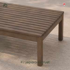 Modern Solid Teak Wood Outdoor Coffee <b>Table</b> Slatted Patio <b>Garden</b> Hotel Resort Villa Custom Handmade Jepara Furniture - Product Image 3