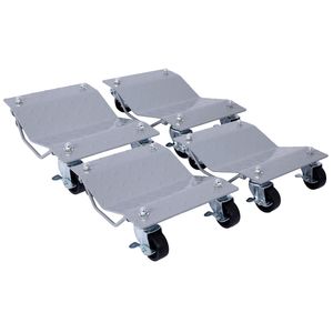 Heavy Duty 4 Tire <b>Wheel</b> <b>Dolly</b> 6000lbs Capacity Car <b>Dolly</b> <b>with</b> Gray Finish for Movers and Stakers - Product Image 1
