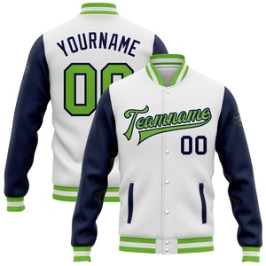 Wholesale Direct OMMIZ INDUSTRY Custom Black Green-<b>Red</b> Bomber Full-Snap Varsity Letterman Two Tone <b>Jacket</b> - Product Image 6