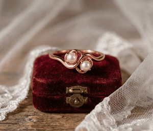 High End 18K PVD Gold Plated Whimsical Waves Stone <b>Rings</b> Vintage <b>Crystal</b> Stones Stainless Steel Tarnish Free Jewelry - Product Image 2