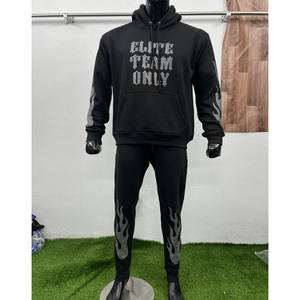 Chándal Deportivo Personalizado para Hombre, Diseño Sólido, Estilo Casual, Forro Polar, Pantalones Deportivos con Cordón, Chándales con Pedrería para Hombre - Product Image 4