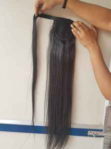Extensiones de Cabello al por Mayor y Pelucas, Cola de Caballo Ondulada con Clip, Extensiones de Cabello de 22 Pulgadas (Negro y Marrón) - Product Image 3