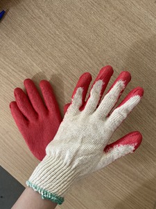 Vietnamese Half-Coated Natural <b>Latex</b> <b>Gloves</b> Medium Thickness Cotton Lining Safety Knitted Design Ambidextrous Gardening - Product Image 5