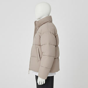 Veste d'hiver matelassée pour homme à capuche, col montant, broderie personnalisée OEM, rembourrage en coton - Product Image 2