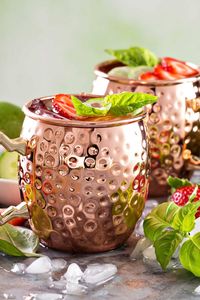 Copper hammered mug <b>set</b> for sanctuary inspired <b>beverages</b> hammered finish metal cups durable reusable <b>serving</b> mugs - Product Image 4